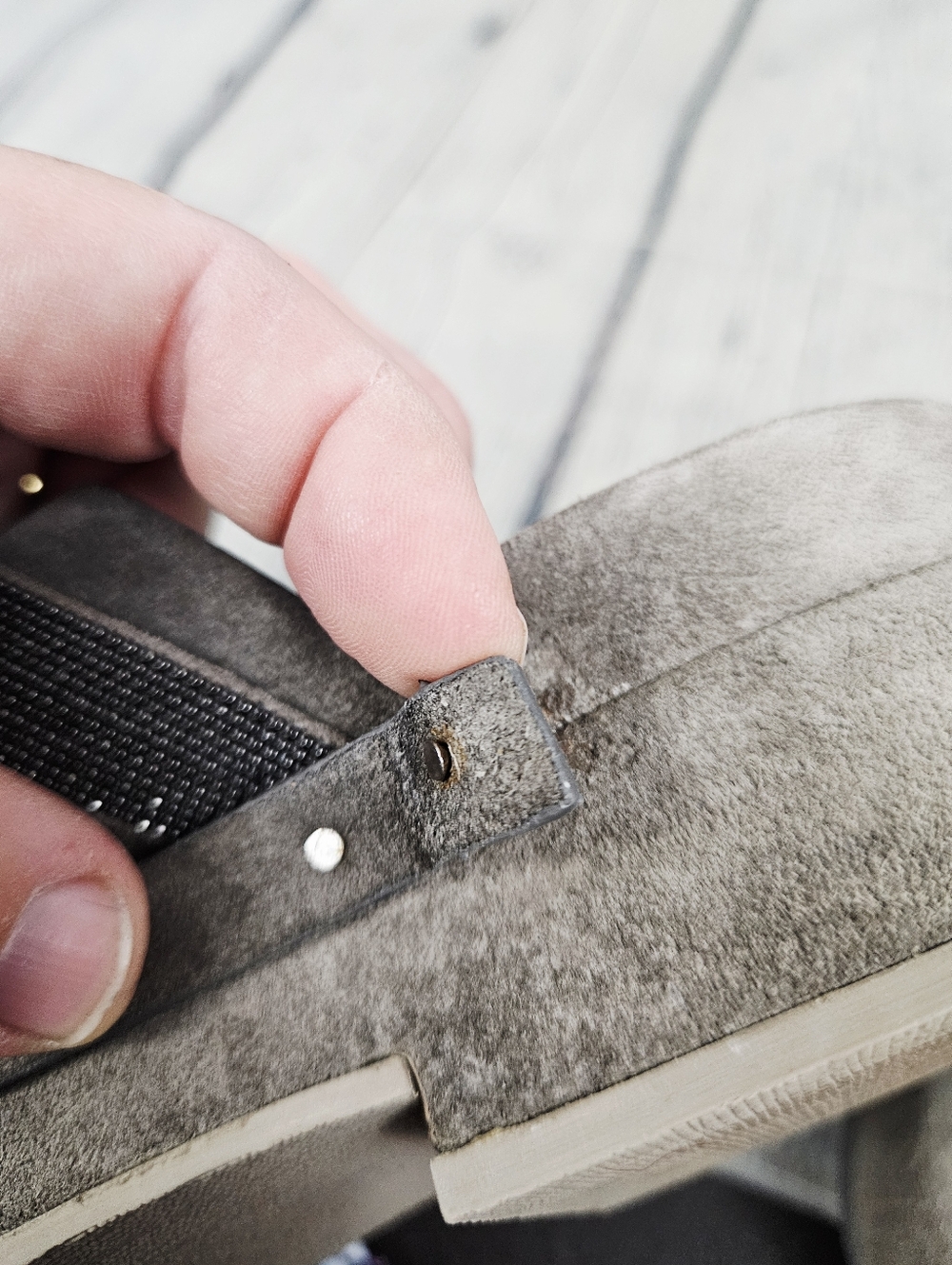 BRUNELLO CUCINELLI | Monili suede leather glitter accent slip-on clog - Picture 10 of 12
